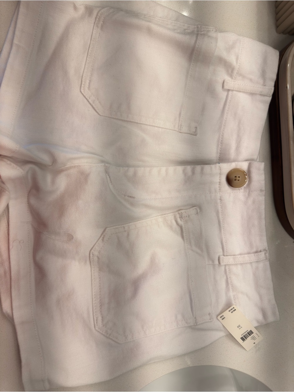 Maeve Women's White High-Rise Cotton Jean shorts